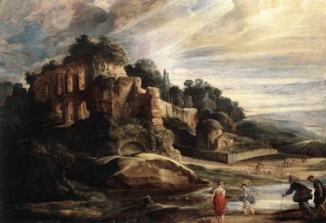 Landschaft mit den Ruinen des Mount Palatin in Rom Barock Peter Paul Rubens Ölgemälde